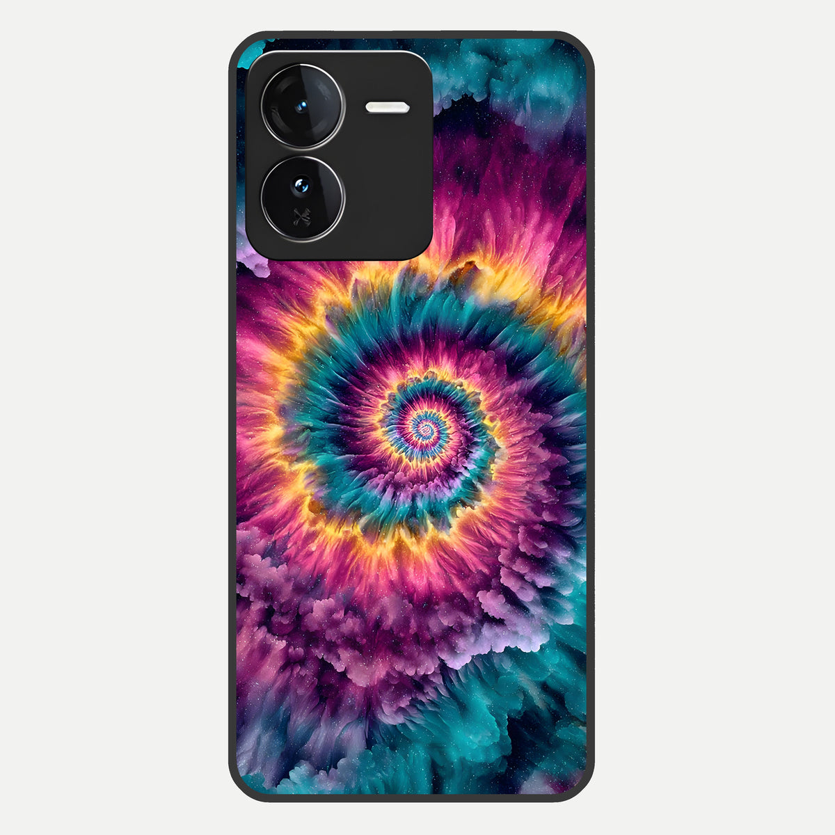  Galactic Spiral Burst Glass Case For iQOO Z9 back cover – full design glossy printed glass finish
