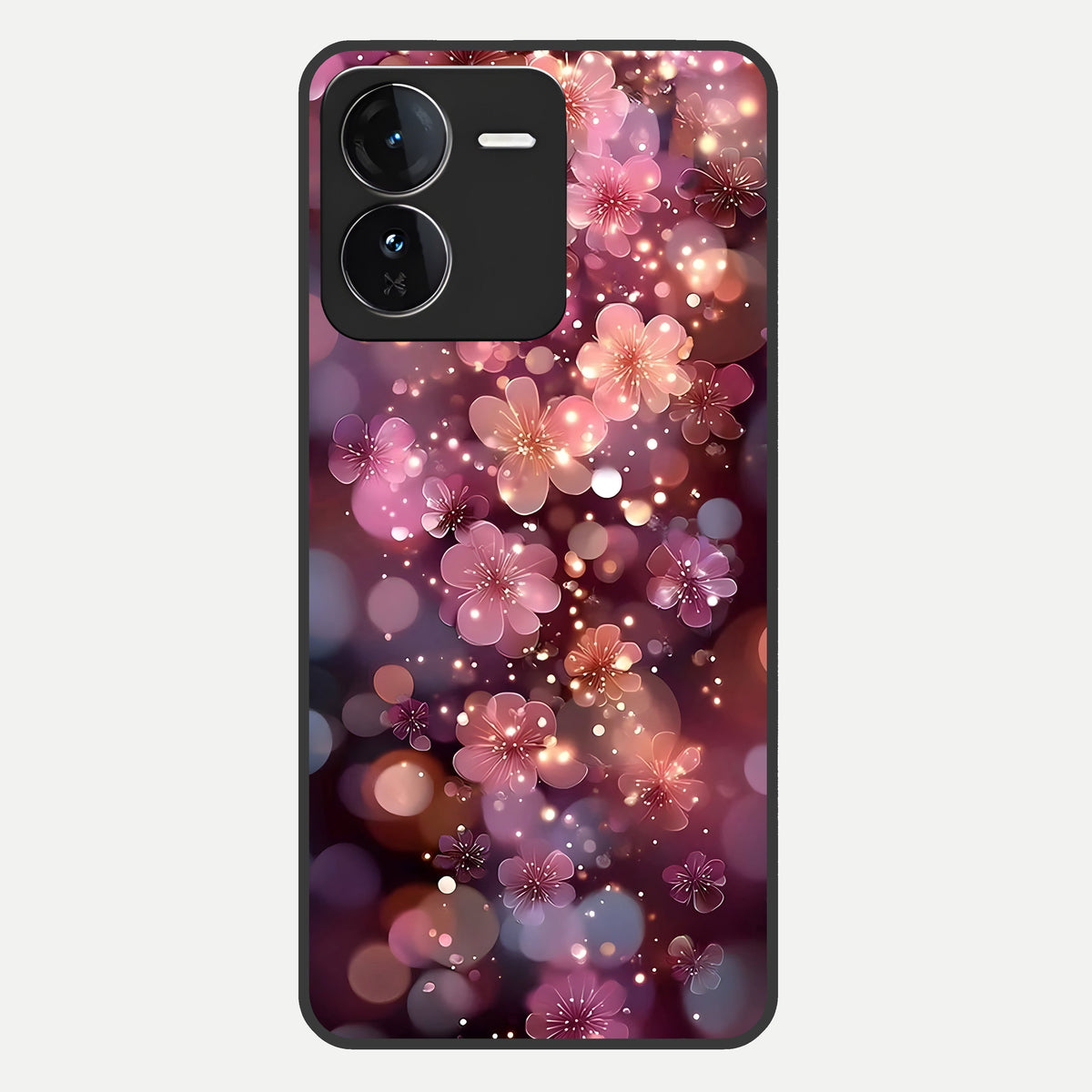  Glowing Petal Bliss Glass Case For iQOO Z9 back cover – full design glossy printed glass finish