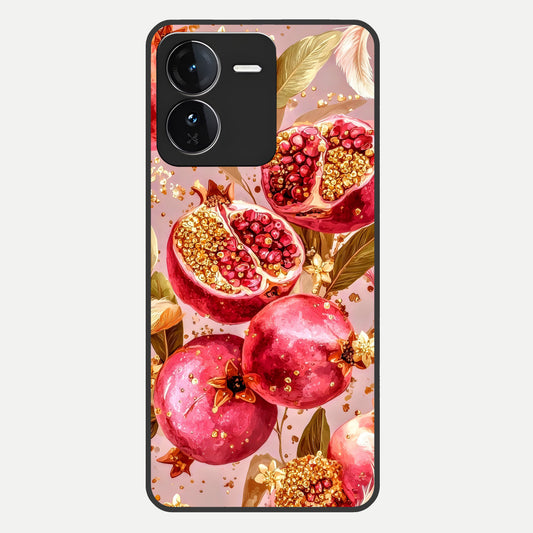  Golden Bloom Glow Glass Case For iQOO Z9 back cover – full design glossy printed glass finish