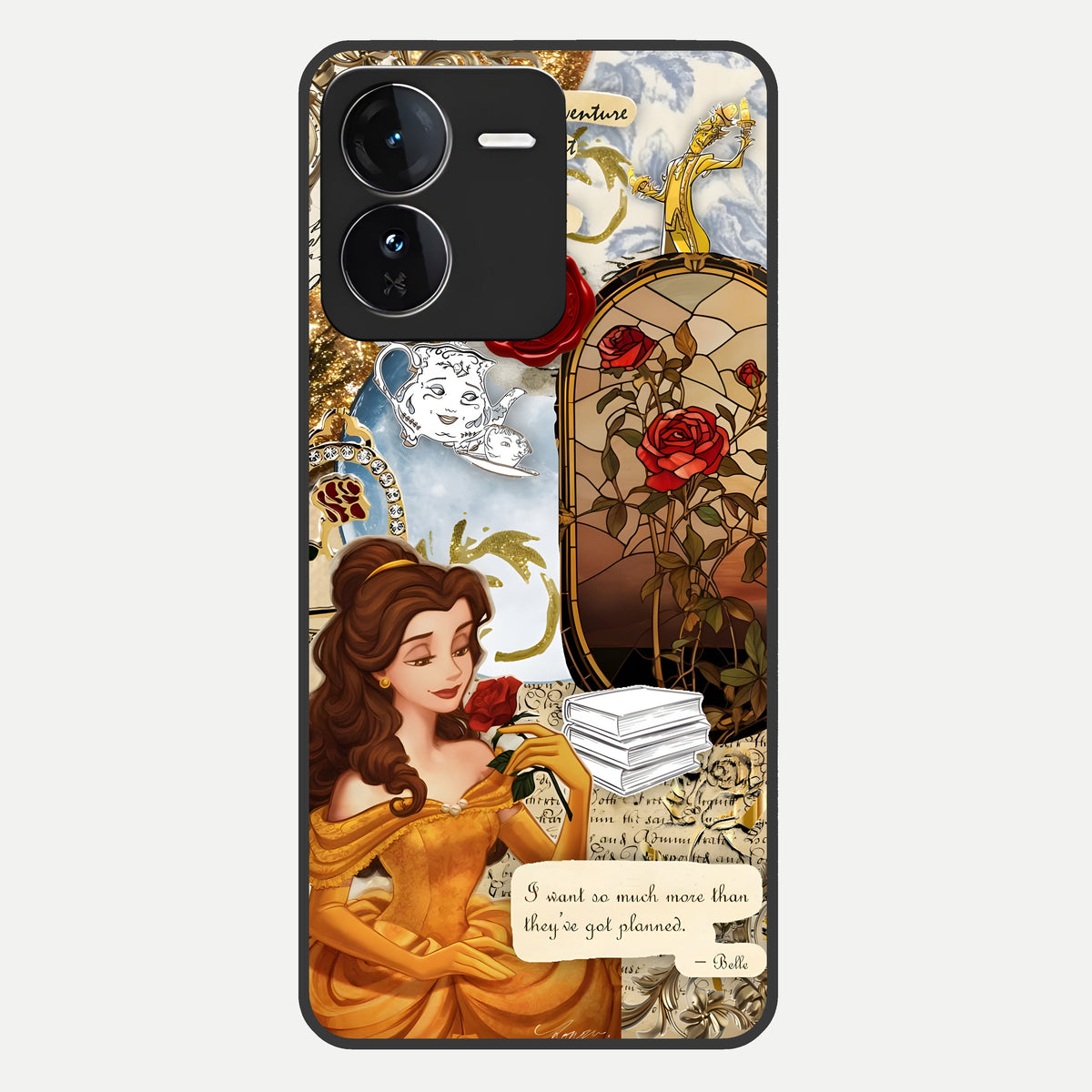  Golden Dream Belle Glass Case For iQOO Z9 back cover – full design glossy printed glass finish