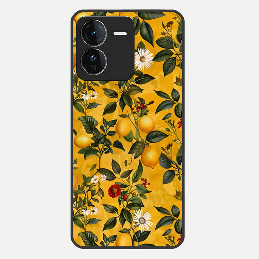  Golden Lemon Field Glass Case For iQOO Z9 back cover – full design glossy printed glass finish