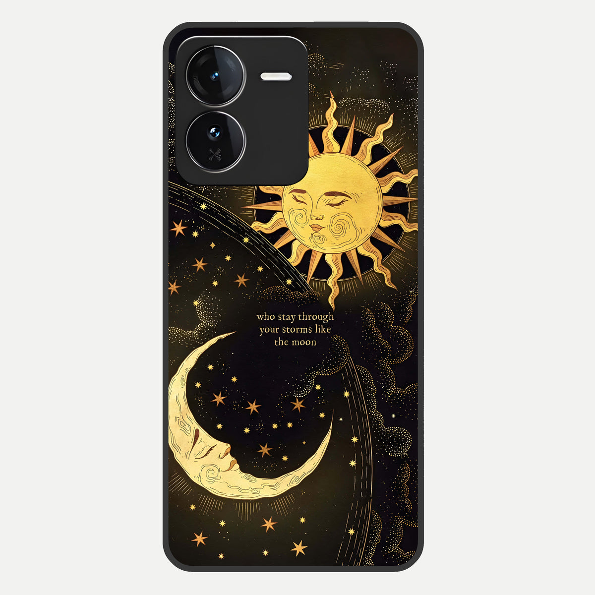  Golden Lunar Love Glass Case For iQOO Z9 back cover – full design glossy printed glass finish