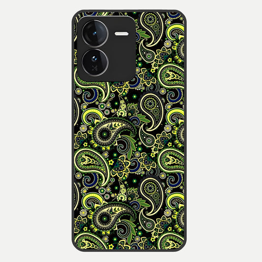  Green Lemon Glass Case For iQOO Z9 back cover – full design glossy printed glass finish