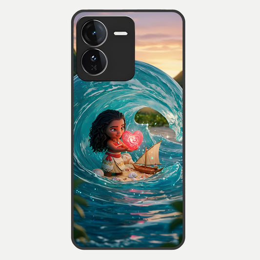  Heart of Ocean Glass Case For iQOO Z9 back cover – full design glossy printed glass finish