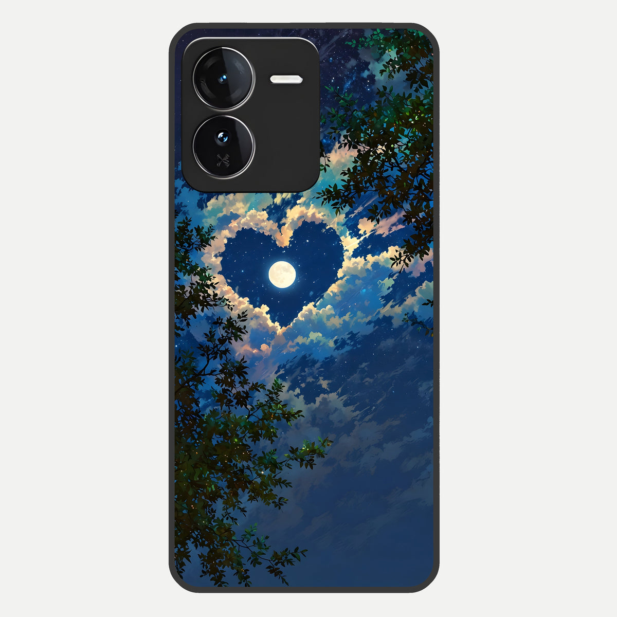  Heart With Moon Sky Glass Case For iQOO Z9 back cover – full design glossy printed glass finish