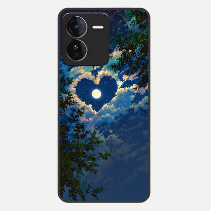  Heart With Moon Sky Glass Case For iQOO Z9 back cover – full design glossy printed glass finish