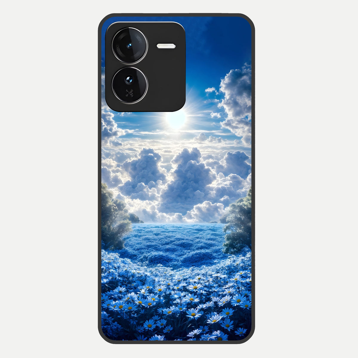  Heavenly Daisy Horizon Glass Case For iQOO Z9 back cover – full design glossy printed glass finish