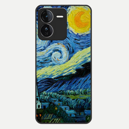  Inspired Van Gogh Art Glass Case For iQOO Z9 back cover – full design glossy printed glass finish