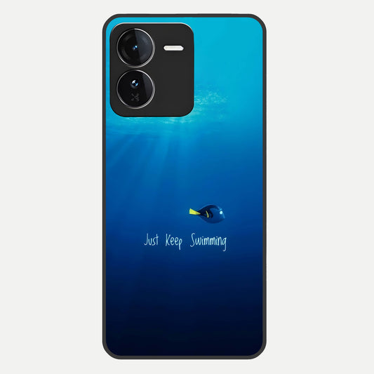  Just Keep Swimming Glass Case For iQOO Z9 back cover – full design glossy printed glass finish