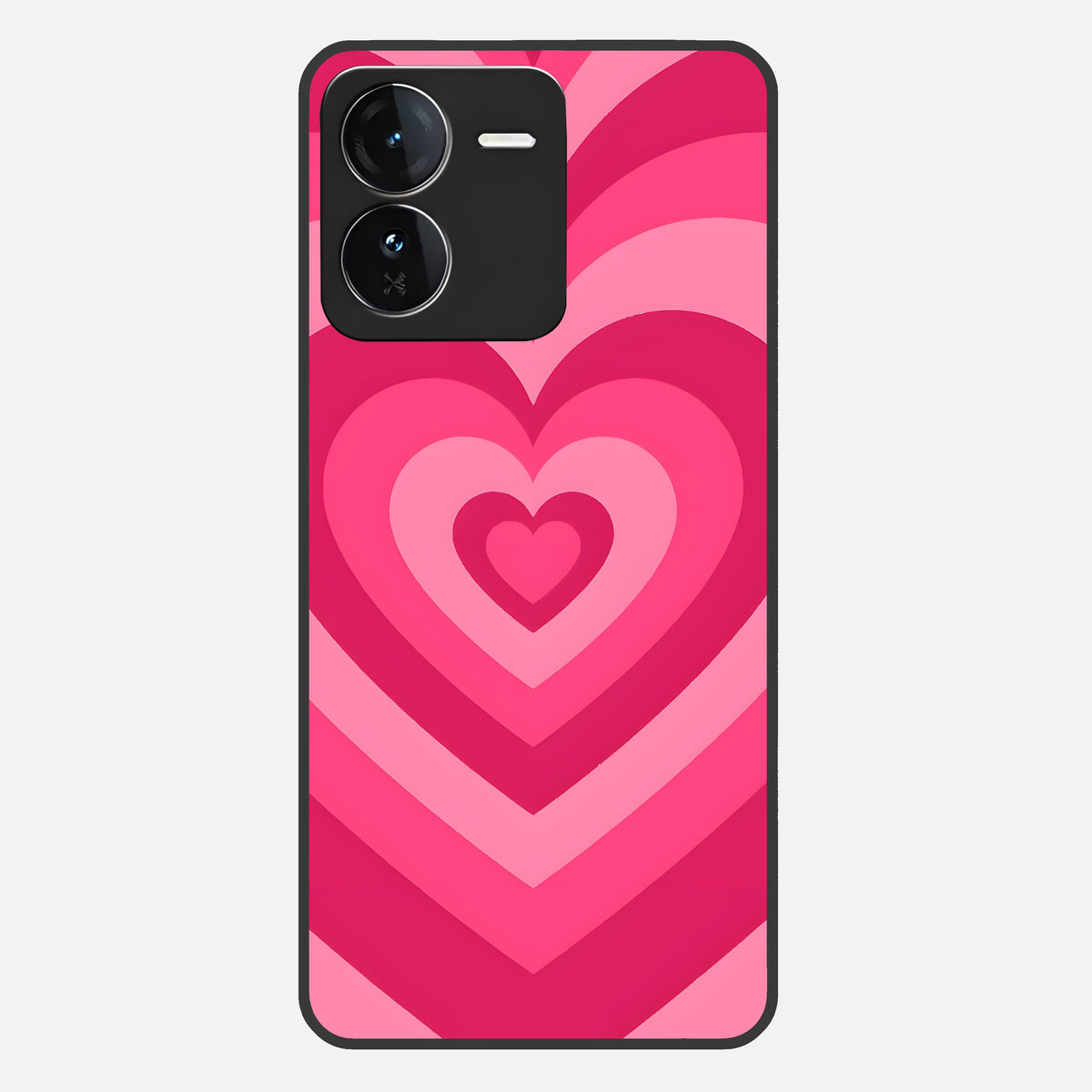  Layered Love Hearts Glass Case For iQOO Z9 back cover – full design glossy printed glass finish