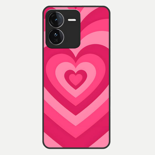  Layered Love Hearts Glass Case For iQOO Z9 back cover – full design glossy printed glass finish