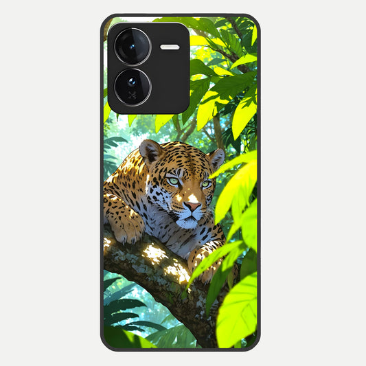  Leopard in Jungle Glass Case For iQOO Z9 back cover – full design glossy printed glass finish
