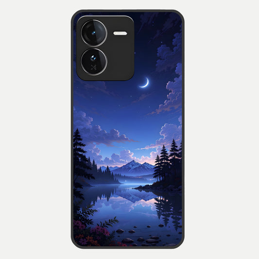  Midnight Lake Peace Glass Case For iQOO Z9 back cover – full design glossy printed glass finish