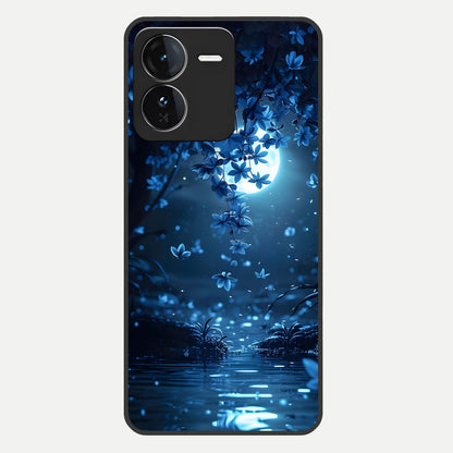  Moonlight Petal Dream Glass Case For iQOO Z9 back cover – full design glossy printed glass finish