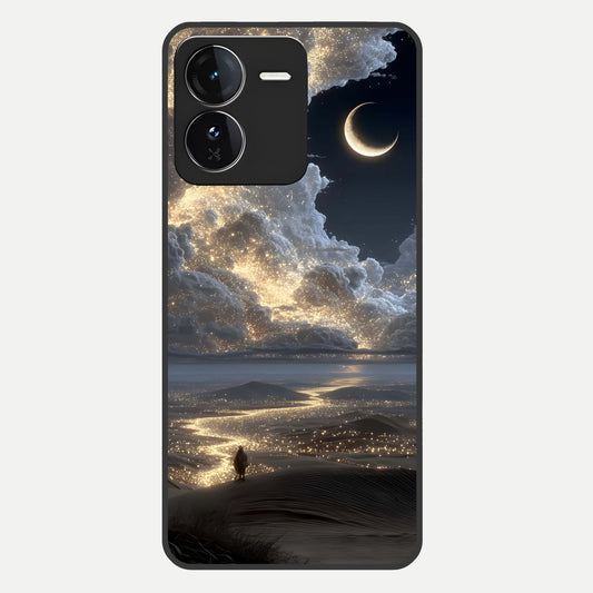  Moonlight Spark Path Glass Case For iQOO Z9 back cover – full design glossy printed glass finish