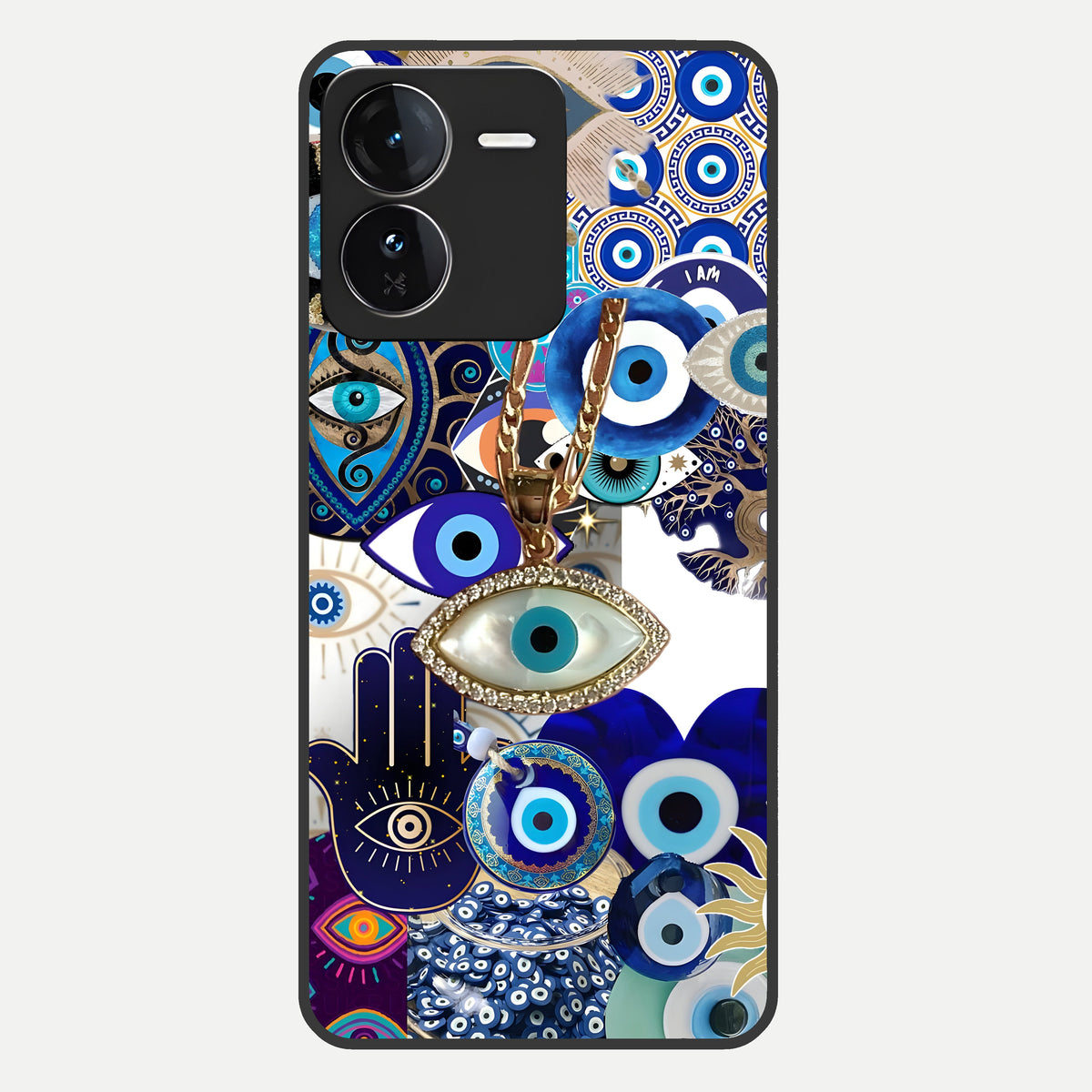  Mystic Charm Eye Glass Case For iQOO Z9 back cover – full design glossy printed glass finish