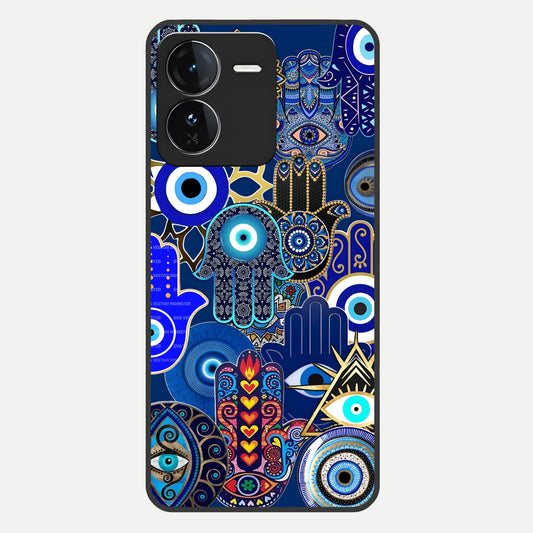 Mystic Palm Guard Glass Case For iQOO Z9 back cover – full design glossy printed glass finish