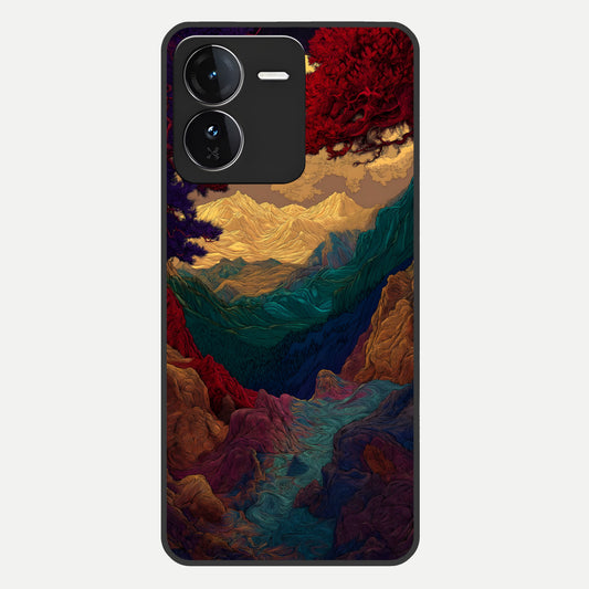  Mystic Valley Light Glass Case For iQOO Z9 back cover – full design glossy printed glass finish
