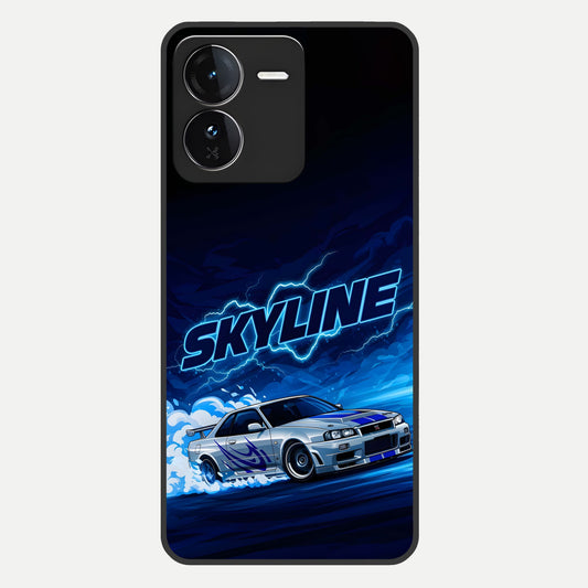  Neon Drift Beast Glass Case For iQOO Z9 back cover – full design glossy printed glass finish