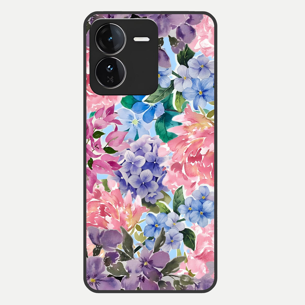  Pastel Floral Mix Glass Case For iQOO Z9 back cover – full design glossy printed glass finish