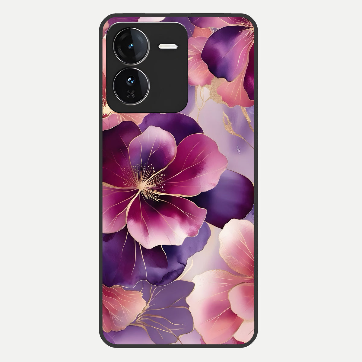  Pink Bouquet Florals Glass Case For iQOO Z9 back cover – full design glossy printed glass finish