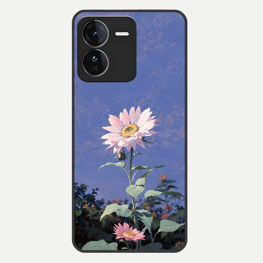  Pink Shells Outline Glass Case For iQOO Z9 back cover – full design glossy printed glass finish