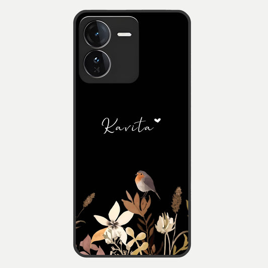  Quiet Garden Tune Custom Name Glass Case For iQOO Z9 back cover – full design glossy printed glass finish