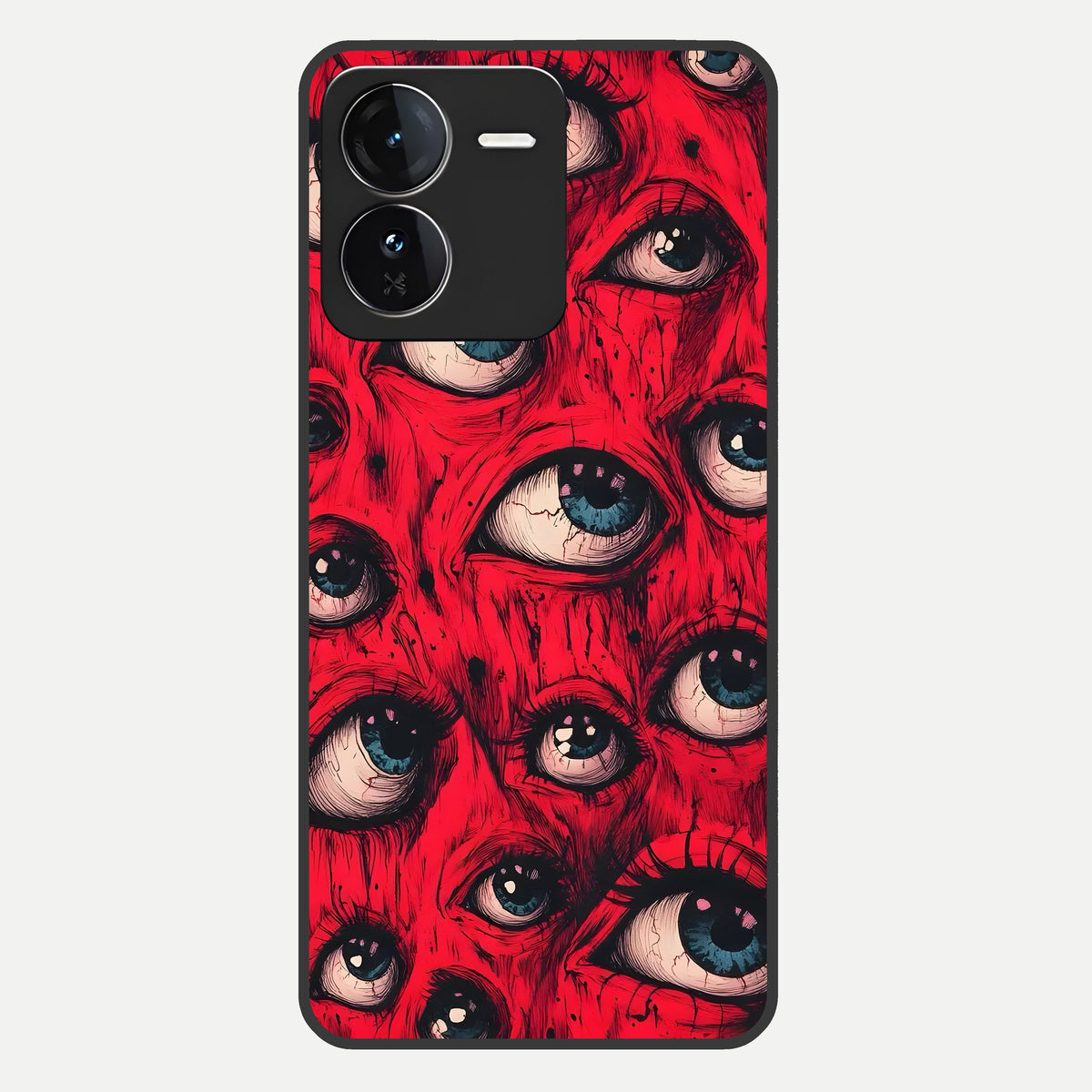 Red Eyes Pattern Glass Case For iQOO Z9 back cover – full design glossy printed glass finish
