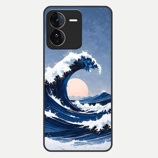  Rising Tide Power Glass Case For iQOO Z9 back cover – full design glossy printed glass finish