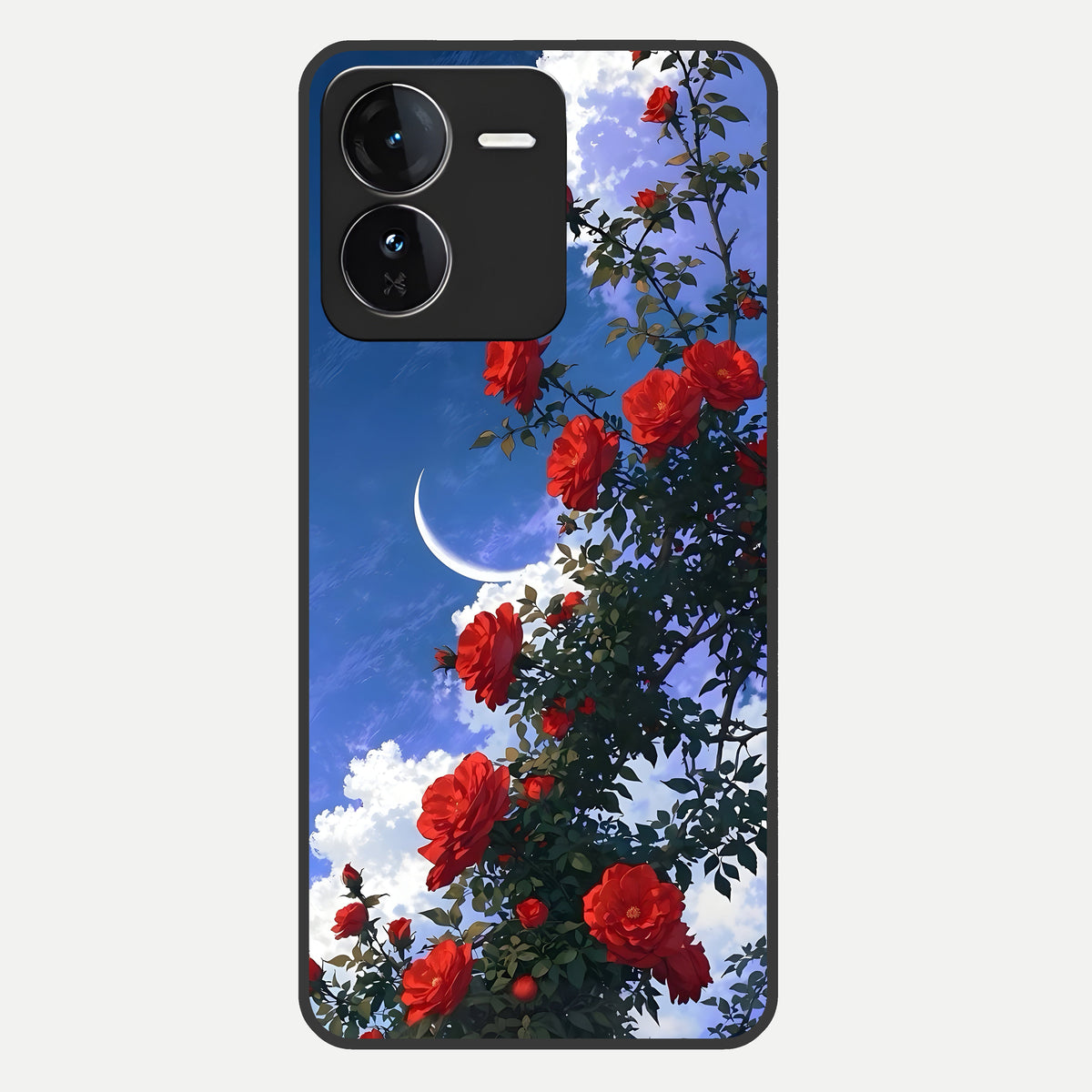  Rose Drift Flowers Glass Case For iQOO Z9 back cover – full design glossy printed glass finish