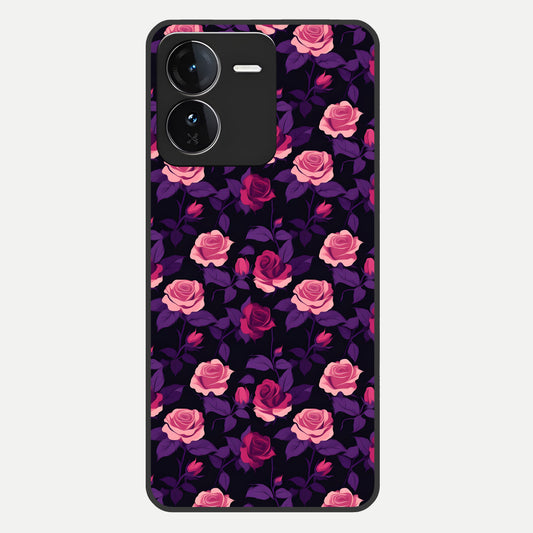  Rose Garden Twilight Glass Case For iQOO Z9 back cover – full design glossy printed glass finish