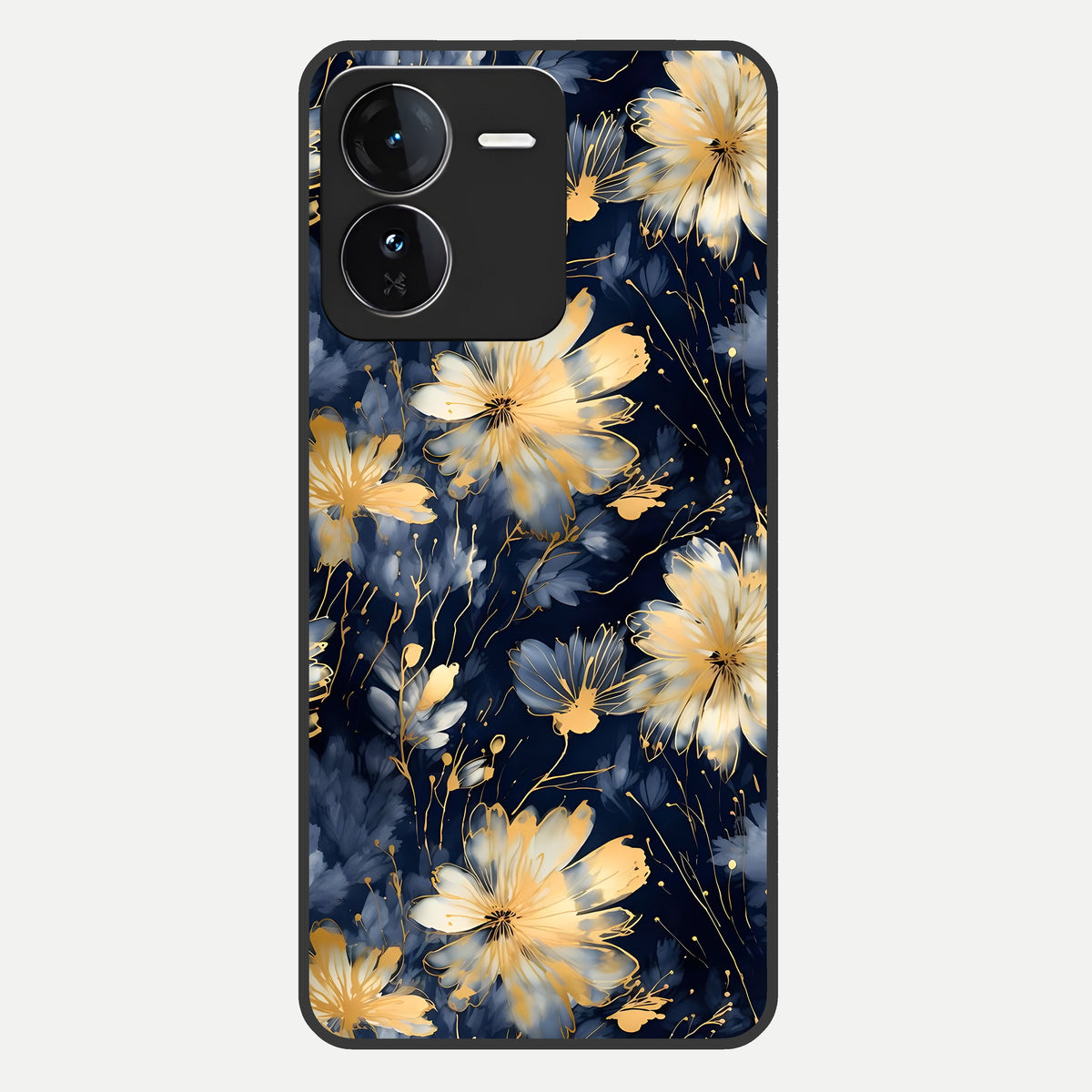  Royal Petal Dream Glass Case For iQOO Z9 back cover – full design glossy printed glass finish
