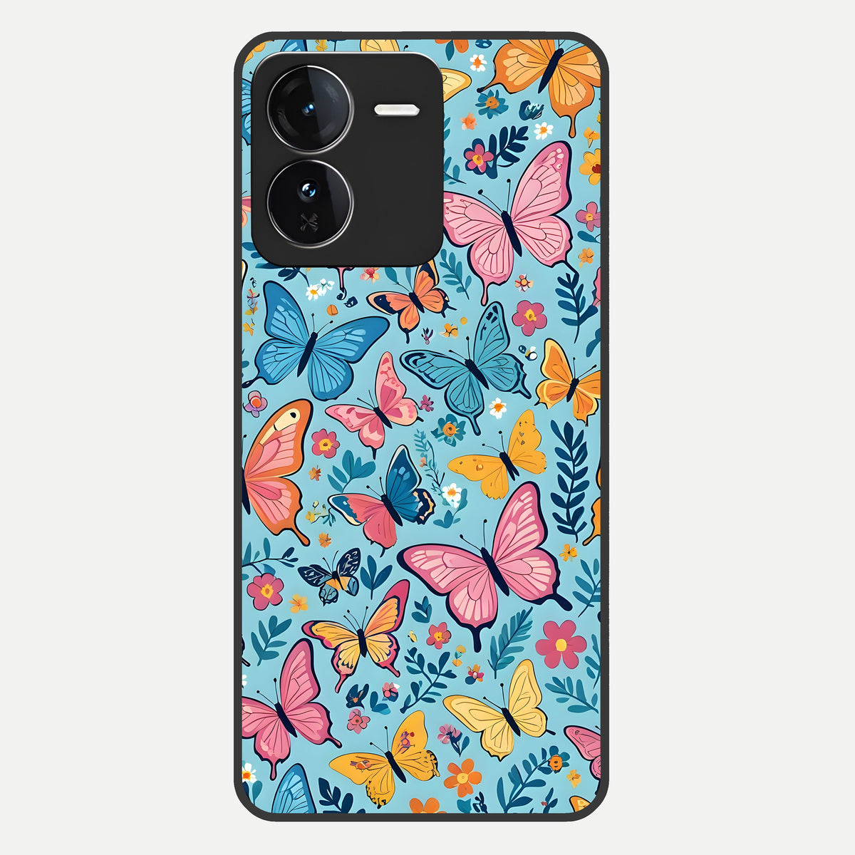  Spring Wing Garden Glass Case For iQOO Z9 back cover – full design glossy printed glass finish
