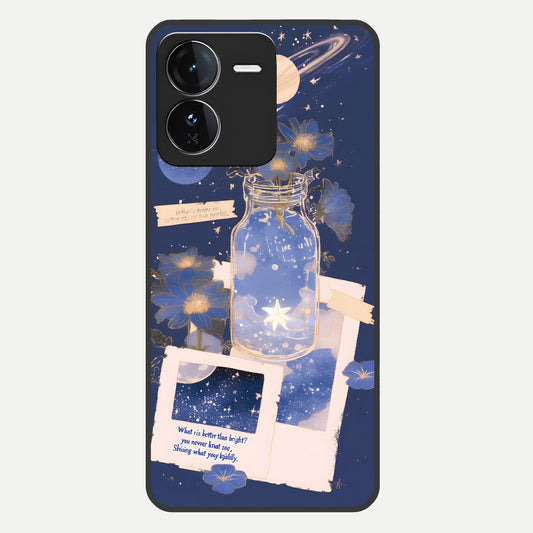  Starlit Cosmic Jar Glass Case For iQOO Z9 back cover – full design glossy printed glass finish