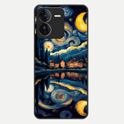  Starry Sky Serenity Glass Case For iQOO Z9 back cover – full design glossy printed glass finish