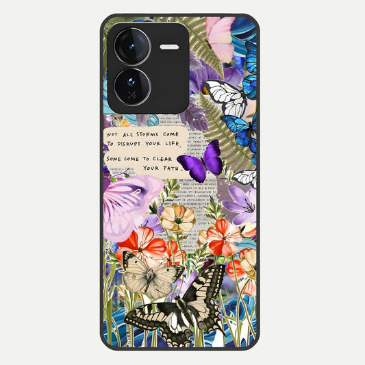  Storm Path Bloom Glass Case For iQOO Z9 back cover – full design glossy printed glass finish