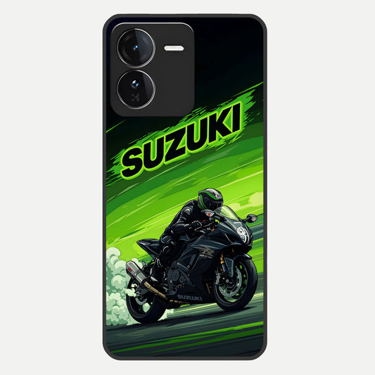  Suzuki Speed Beast Glass Case For iQOO Z9 back cover – full design glossy printed glass finish
