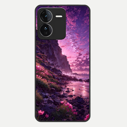  Twilight Blossom Coast Glass Case For iQOO Z9 back cover – full design glossy printed glass finish