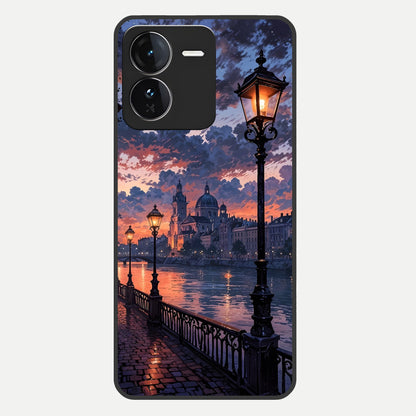  Twilight River Lights Glass Case For iQOO Z9 back cover – full design glossy printed glass finish