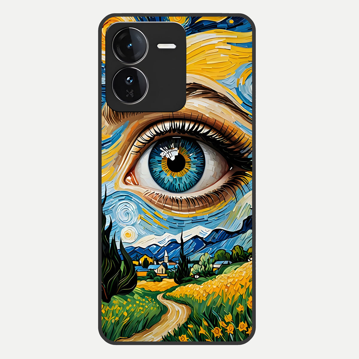  Van Gogh Eye Glass Case For iQOO Z9 back cover – full design glossy printed glass finish