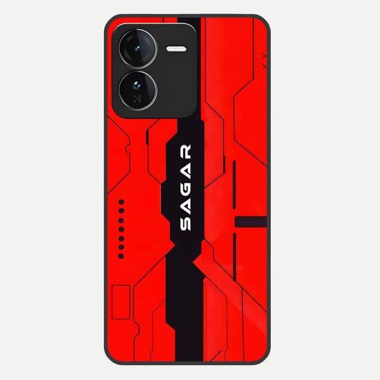  Voltage Rise CYBERPUNK Custom Name Glass Case For iQOO Z9 back cover – personalized glossy printed glass finish
