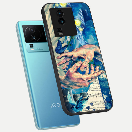  Aesthetic Divider phone case For iQOO Neo 7 Pro showing premium glass back cover with detailed artwork
