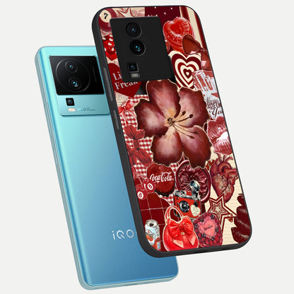  Aesthetic Little Freak phone case For iQOO Neo 7 Pro showing premium glass back cover with detailed artwork