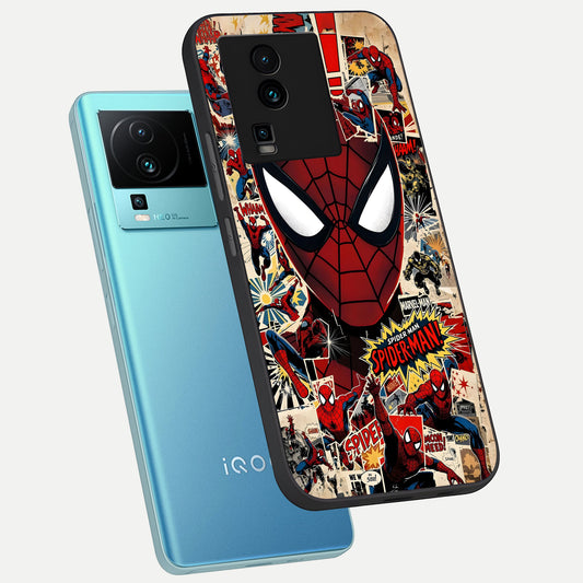  Aesthetic Wonder Spider phone case For iQOO Neo 7 Pro showing premium glass back cover with detailed artwork