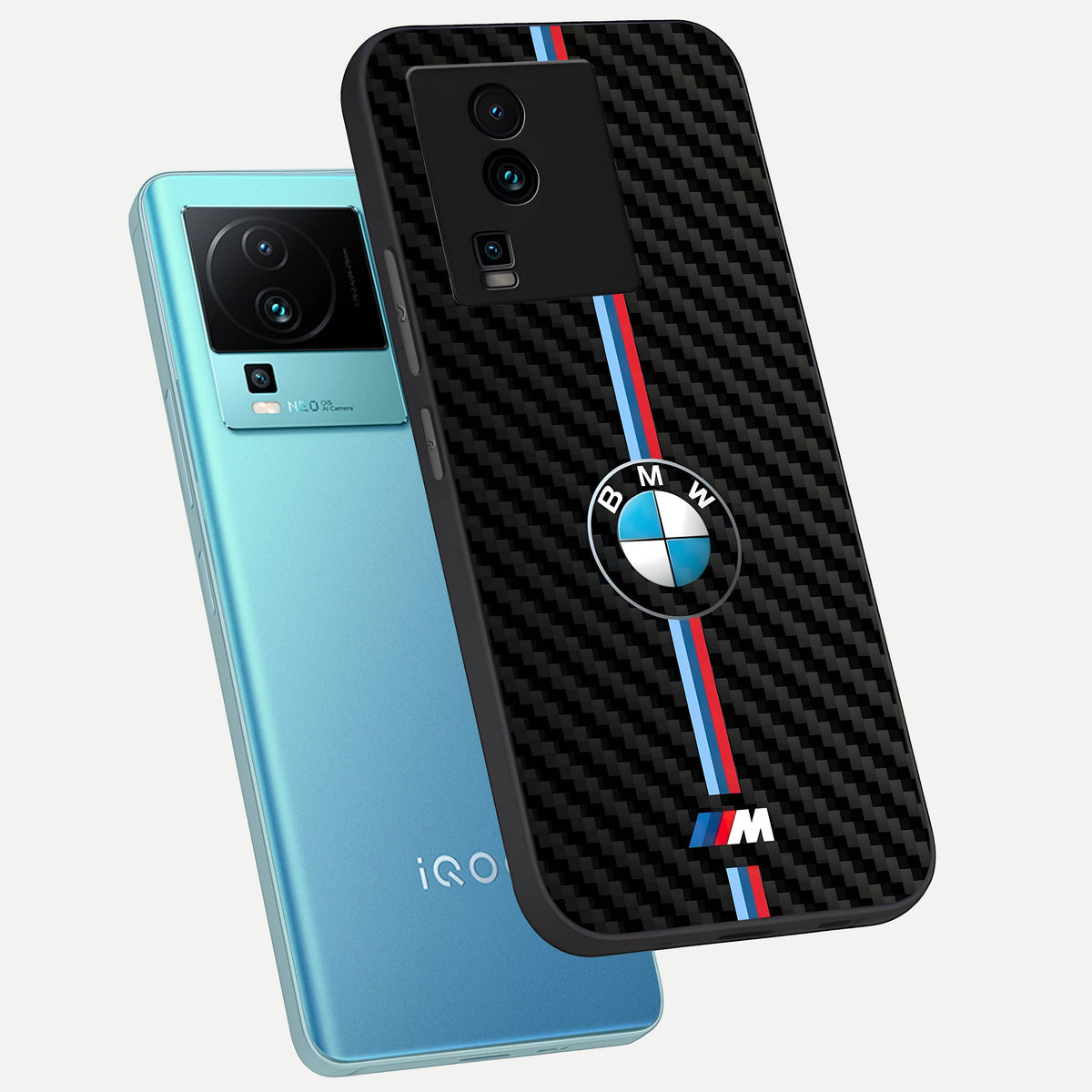  BMW Pattern phone case For iQOO Neo 7 Pro showing premium glass back cover with detailed artwork