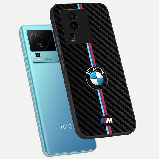 BMW Pattern phone case For iQOO Neo 7 Pro showing premium glass back cover with detailed artwork