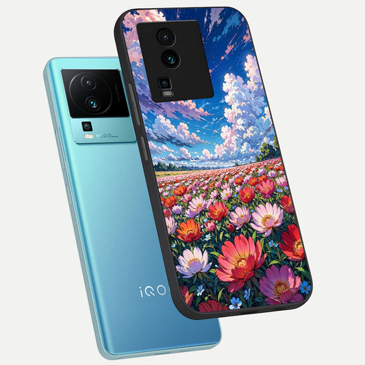  Blossom Sky Field phone case For iQOO Neo 7 Pro showing premium glass back cover with detailed artwork