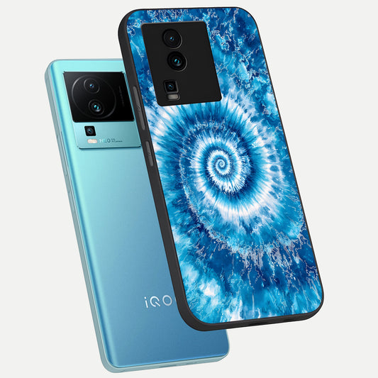  Blue Galaxy Wave phone case For iQOO Neo 7 Pro showing premium glass back cover with detailed artwork