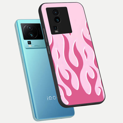  Blush Flame Energy phone case For iQOO Neo 7 Pro showing premium glass back cover with detailed artwork