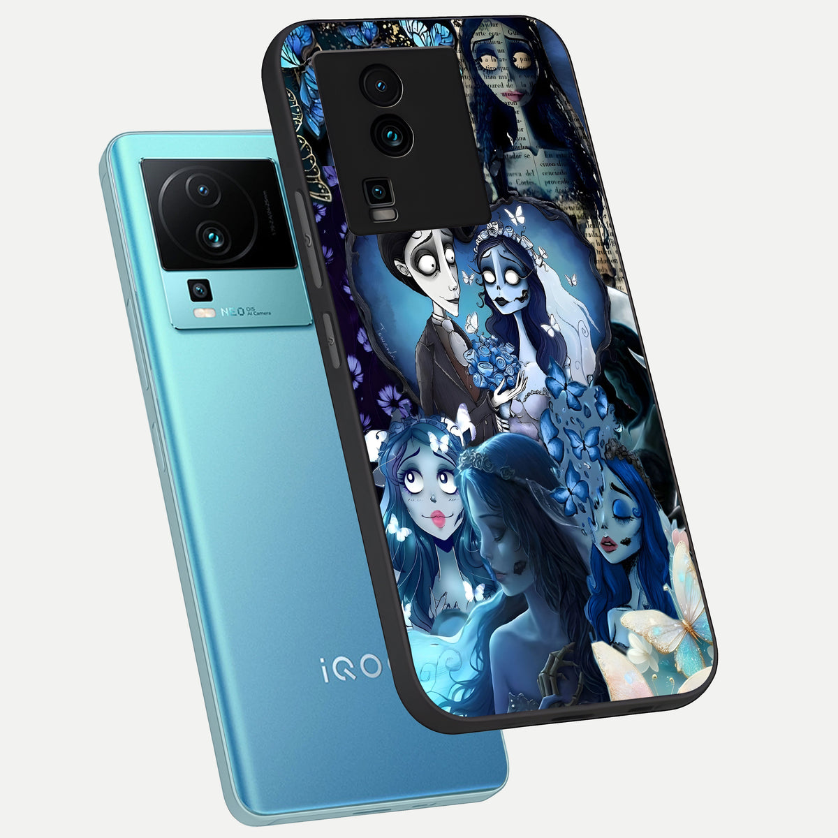  Butterfly Ghost Soul phone case For iQOO Neo 7 Pro showing premium glass back cover with detailed artwork